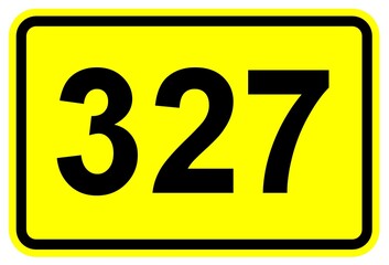 Illustration eines Bundesstraßenschildes der B 327 in Deutschland	