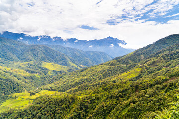 Fototapeta premium Mountains and hills, green forests