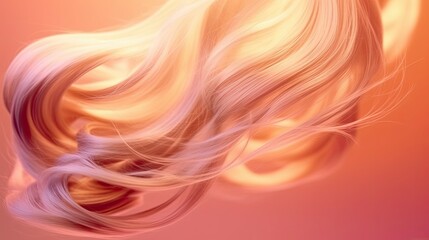 Glowing Strands Of Flowing Hair Pattern Abstract Background.