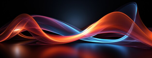 Naklejka premium An ethereal scene showcasing abstract shapes bathed in soft purple and blue tones, complemented by subtle bursts of orange light.