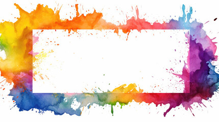 Obraz premium Copyspace, rectangle blank white space - abstract watercolor background with watercolor splashes