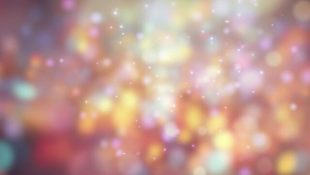 Festive glittering falling confetti. Elegant colorful particle flow. Gentle stream of luxury dust, magical snowfall, creative soft bokeh, awarding abstract background. Seamless loop