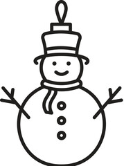 Christmas toys line icons. Happy New Year illustration