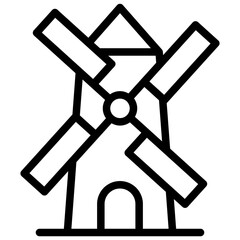 windmill icon illustration design with outline