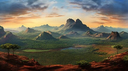 Beautiful panoramic view of landscape UHD wallpaper