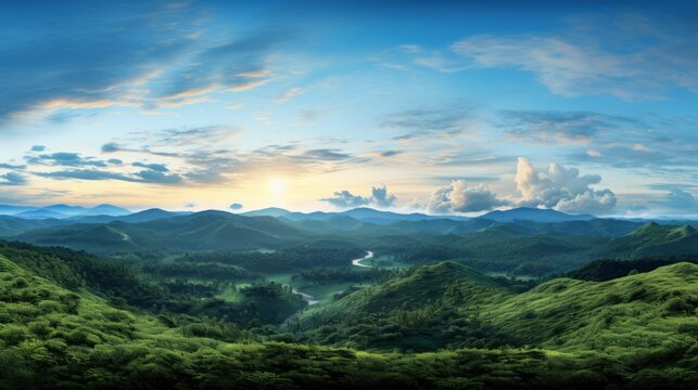 Beautiful panoramic view of landscape UHD wallpaper