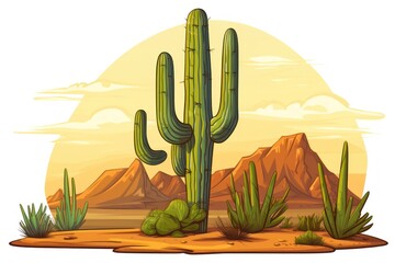 Saguaro Cactus icon on white background 