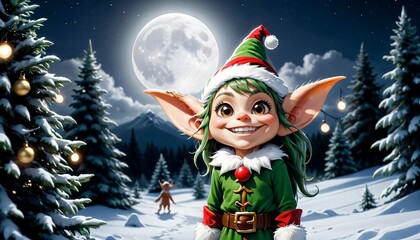 Santas elf, cristmas girl