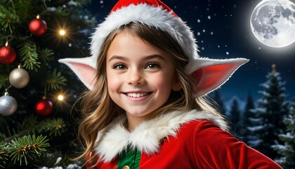Santas elf, cristmas girl