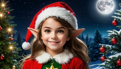 Santas elf, cristmas girl
