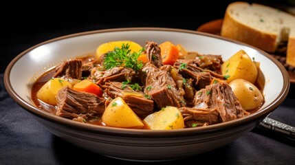 Beef meat stew with potatoes UHD wallpaper