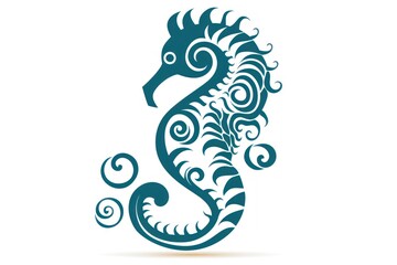 Seahorse icon on white background 
