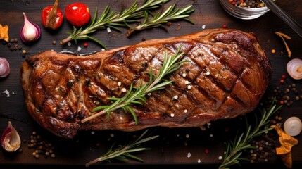 Beef juicy cooked steak UHD wallpaper