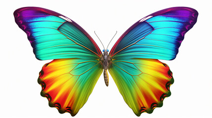 color butterfly , isolated on white. generative ai