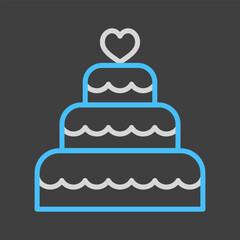 Stacked wedding cake dessert with heart topper
