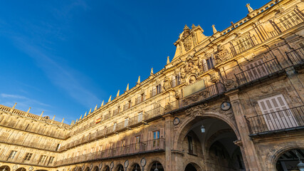 The Baroque-style Plaza Mayor of Salamanca is one of the most beautiful squares in Spain.