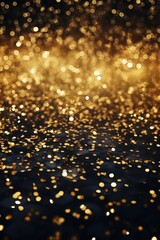 Obraz premium Abstract Christmas golden background with effect bokeh for design. Cover