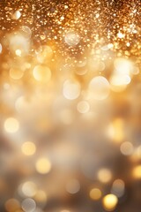 Obraz premium Abstract Christmas golden background with effect bokeh for design. Cover