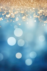 Obraz premium Glitter vintage lights background. blue, gold defocused. Christmas bokeh.