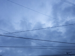power lines and sky
