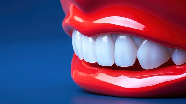 Blue red teeth UHD wallpaper