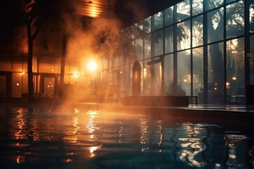 Obraz premium Portrait of a beautiful woman in the SPA complex of an expensive hotel