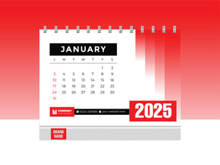 vector desk calendar 2025 design calendar mockup template