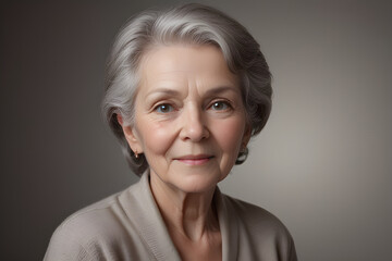 portrait of a senior woman. AI generated.