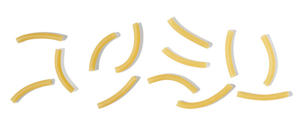Macaroni noodle isolated on white background