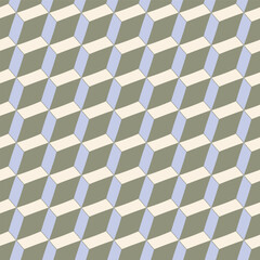 A Geometric Design of Parallelograms with Moss Green, Soft Beige, and Lavender Creating a Seamless Vector Repeat Pattern Design