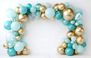 Balloon frame arch for birthday baby shower party celebration holiday on white background