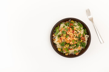 Shrimp paste in a bowl on a white background