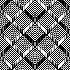 Seamless Geometric Checked Diagonal Black and White Pattern.