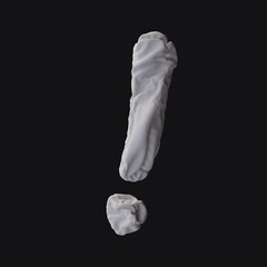 Number. Pillows. Letters. Trendy cloth simulation. 3D illustration. 