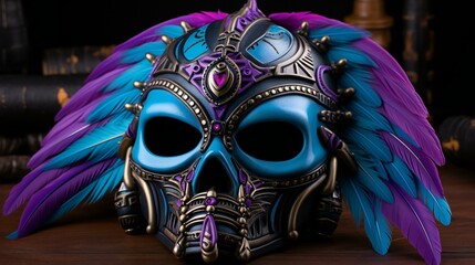 Dia de los Muertos Celebration. Colorful and Artistic Skull Mask for a Festive Mexican Holiday