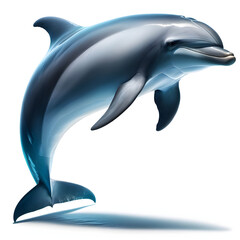 Delfín, Éxtasis Marino: Delfín Saltando en un Baile Acuático Espectacular, Aislado