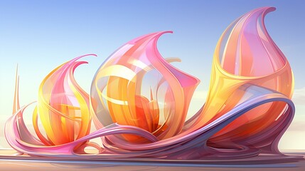 An abstract and colorful background with a dynamic wave pattern, conveying motion, technology, and creativityc