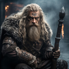 Viking with axes.