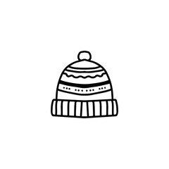 hat isolated on white, vector coloring page