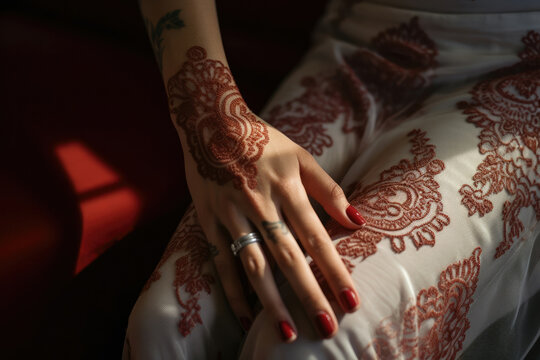 Hand women celebration bride art design henna wedding tattoo ceremony culture marriage