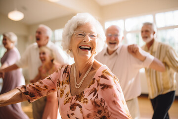 Energetic Seniors: Joyful Dance and Laughter in Active Retirement