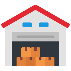Fototapeta premium Parcel Warehouse Building Icon