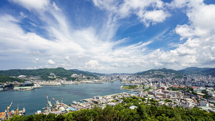 Fototapeta na wymiar 長崎市の景観　長崎港の俯瞰イメージ
