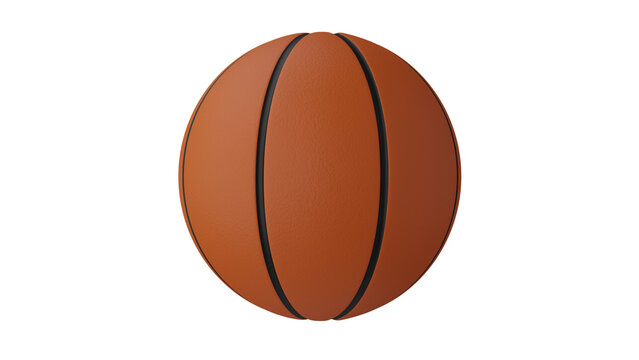 Classic basketball ball isolated on white and transparent background. Basketball concept. 3D render 