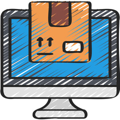 Computer Parcel Delivery Icon