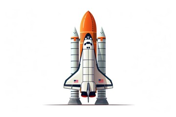 Space shuttle icon on white background 