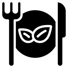 Vegetarian Meal Plate Icon