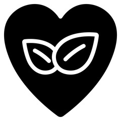 Heart With Leaves Icon