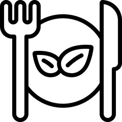 Vegetarian Meal Plate Icon