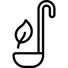 Ladle With Leaf Icon